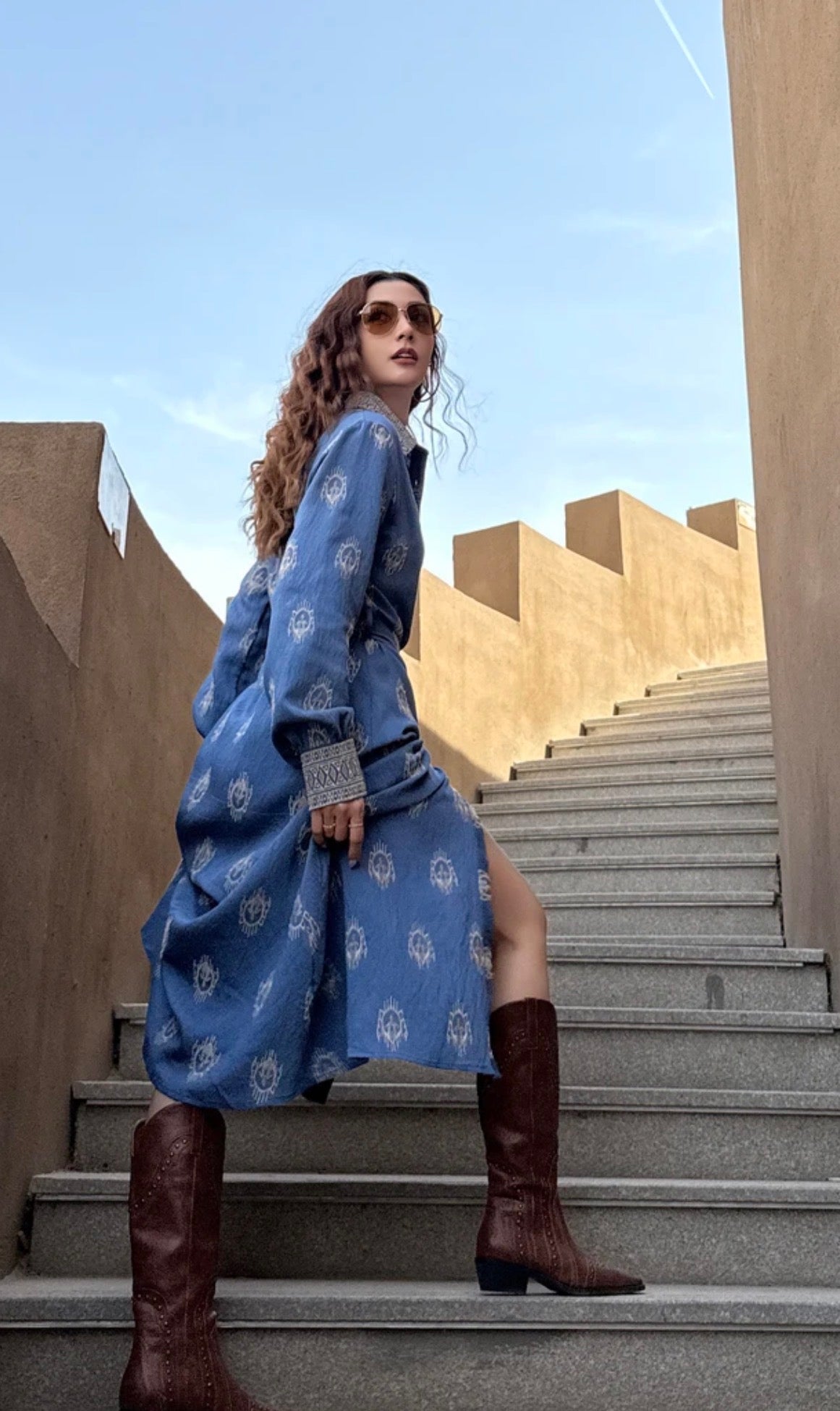 Women’s Blue Long Dress(165–185 lbs)