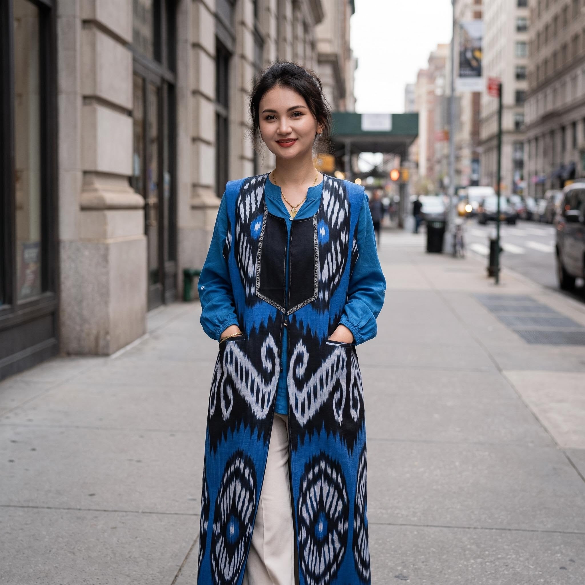 Azure Atlas Long Duster Vest