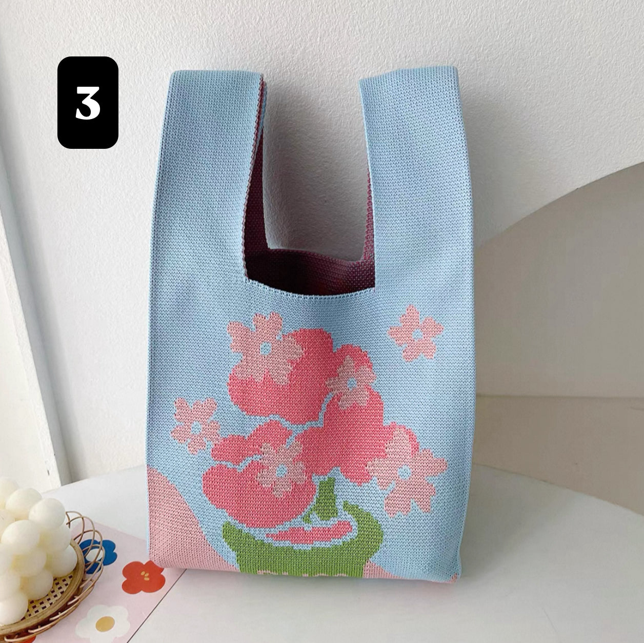 Mini Floral Knot Bag – Cute & Foldable Tote for Girls & Women