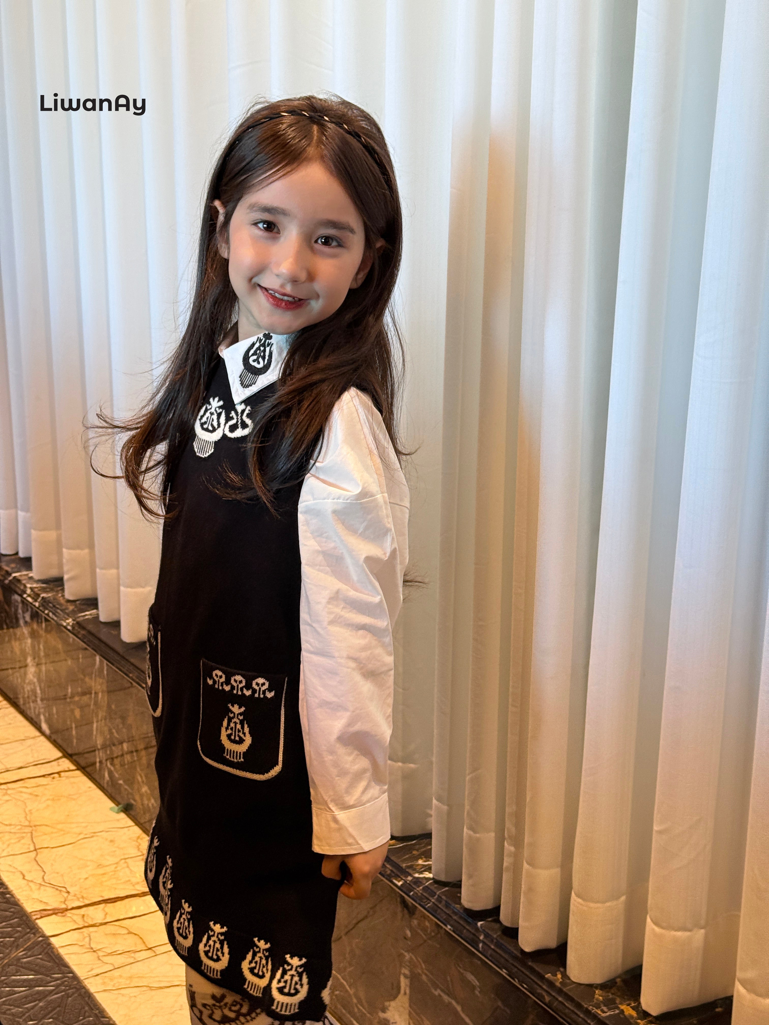 Atlas Knit Dress – Cultural Pattern Black