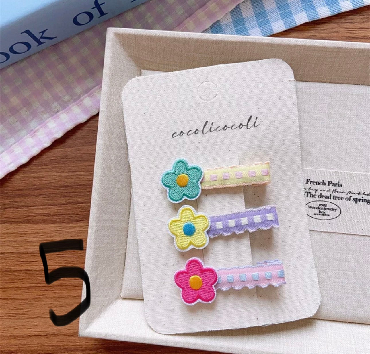 Sweet Korean-Style Fabric Hair Clips Set for Girls