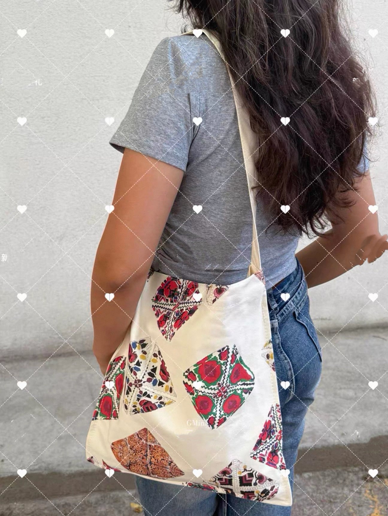 Ethnic Style Canvas Shoulder Bag – Atlas Inspired Print