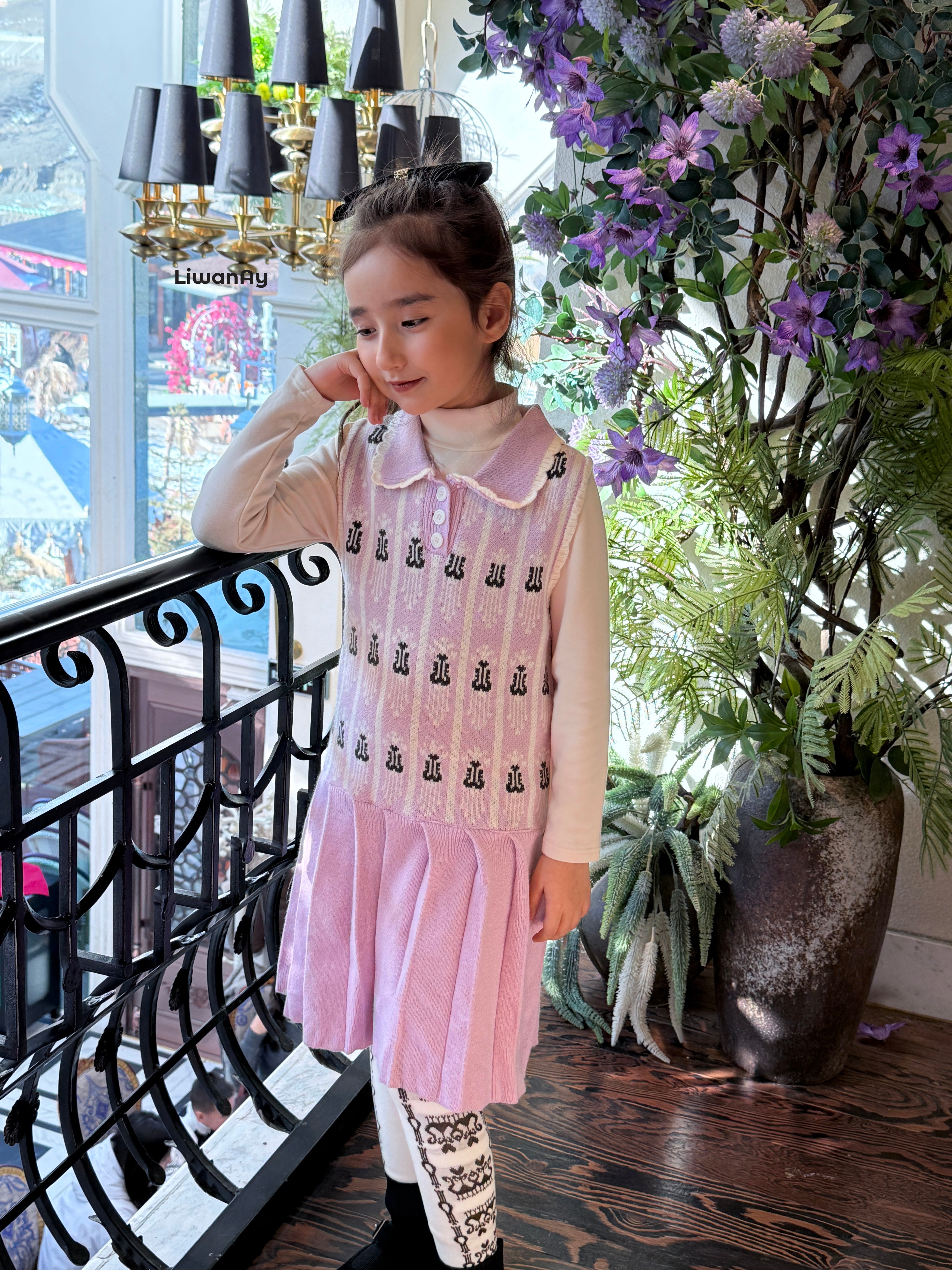 Lilac Ikat Knit Dress