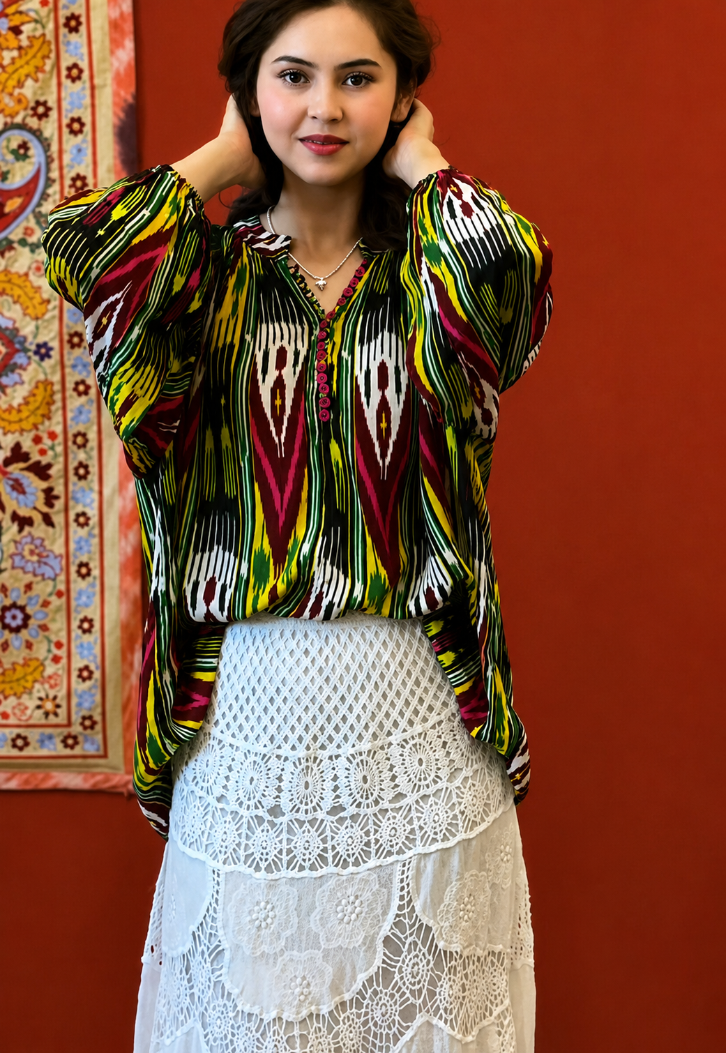 Garden Atlas Silk Blend Blouse
