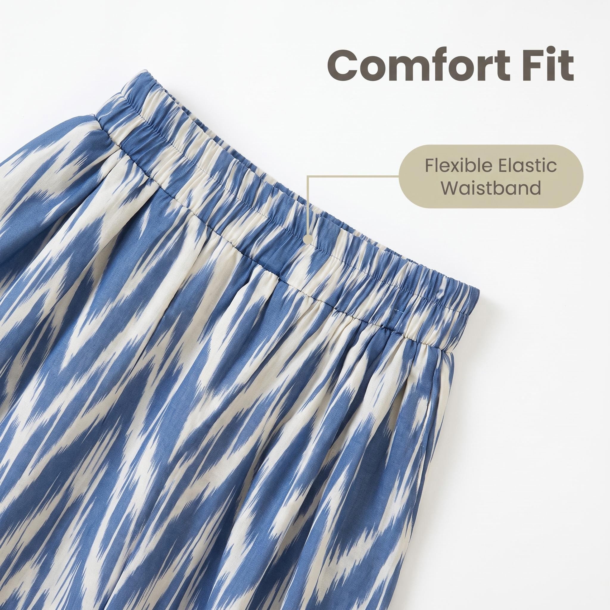 Women's Ikat Linen Maxi Skirt – 100% Linen Heritage A-Line Skirt(One Size)