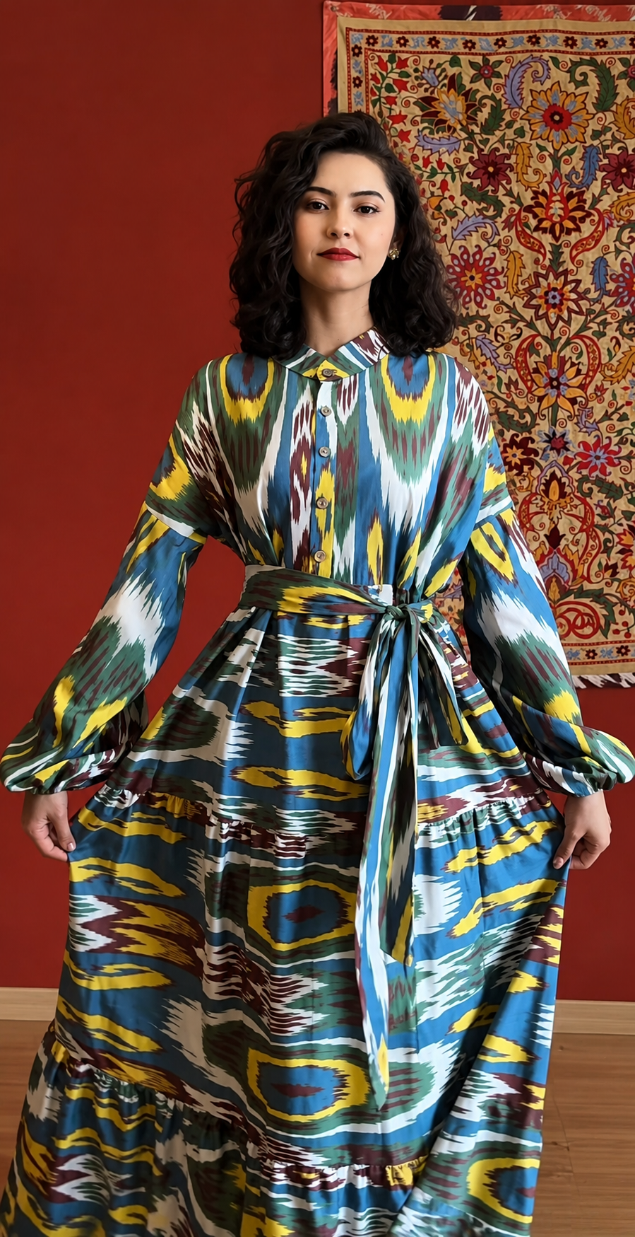Silk Road Tie-Dye Cotton Maxi Dress