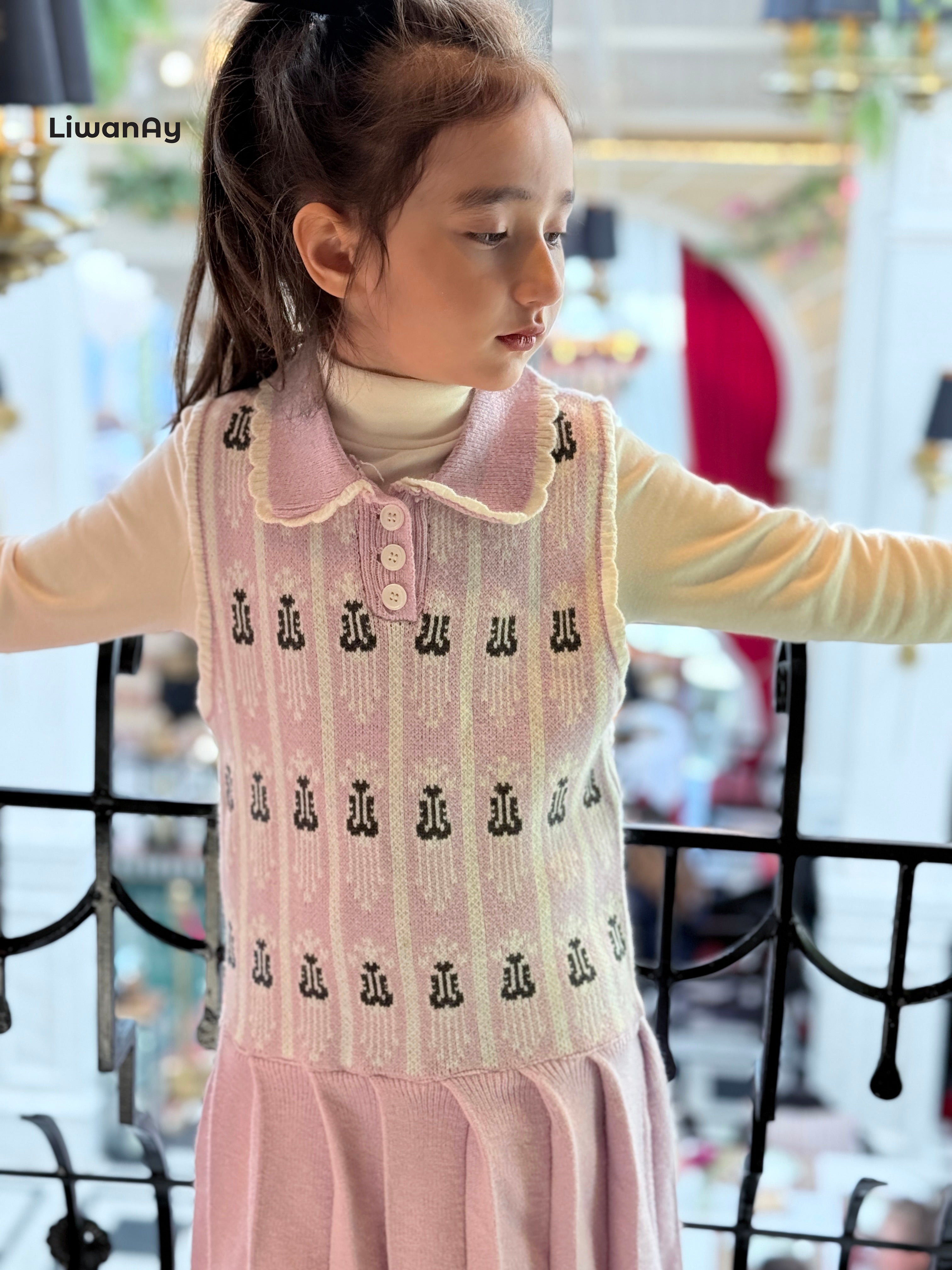 Lilac Ikat Knit Dress