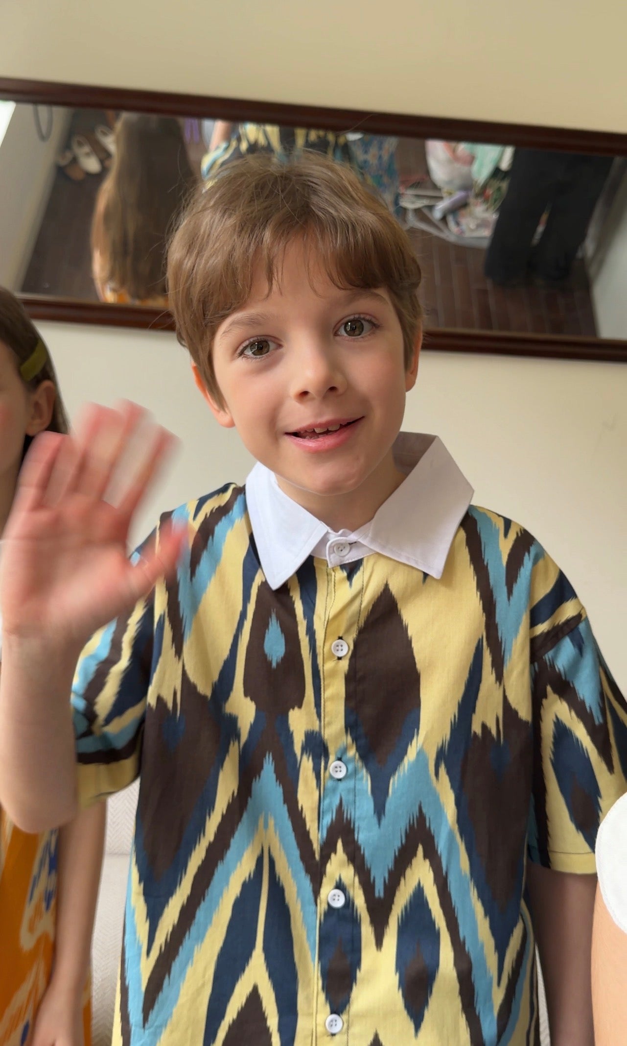 Kids Cotton Atlas Shirt – Ikat Button-Up Shirt (Unisex)
