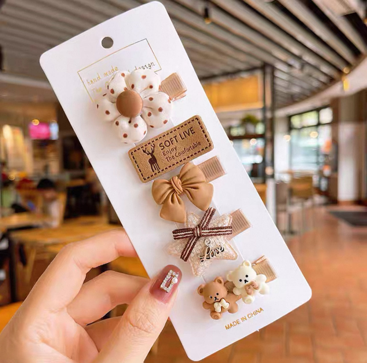 Flower & Smiley Hair Clip Set