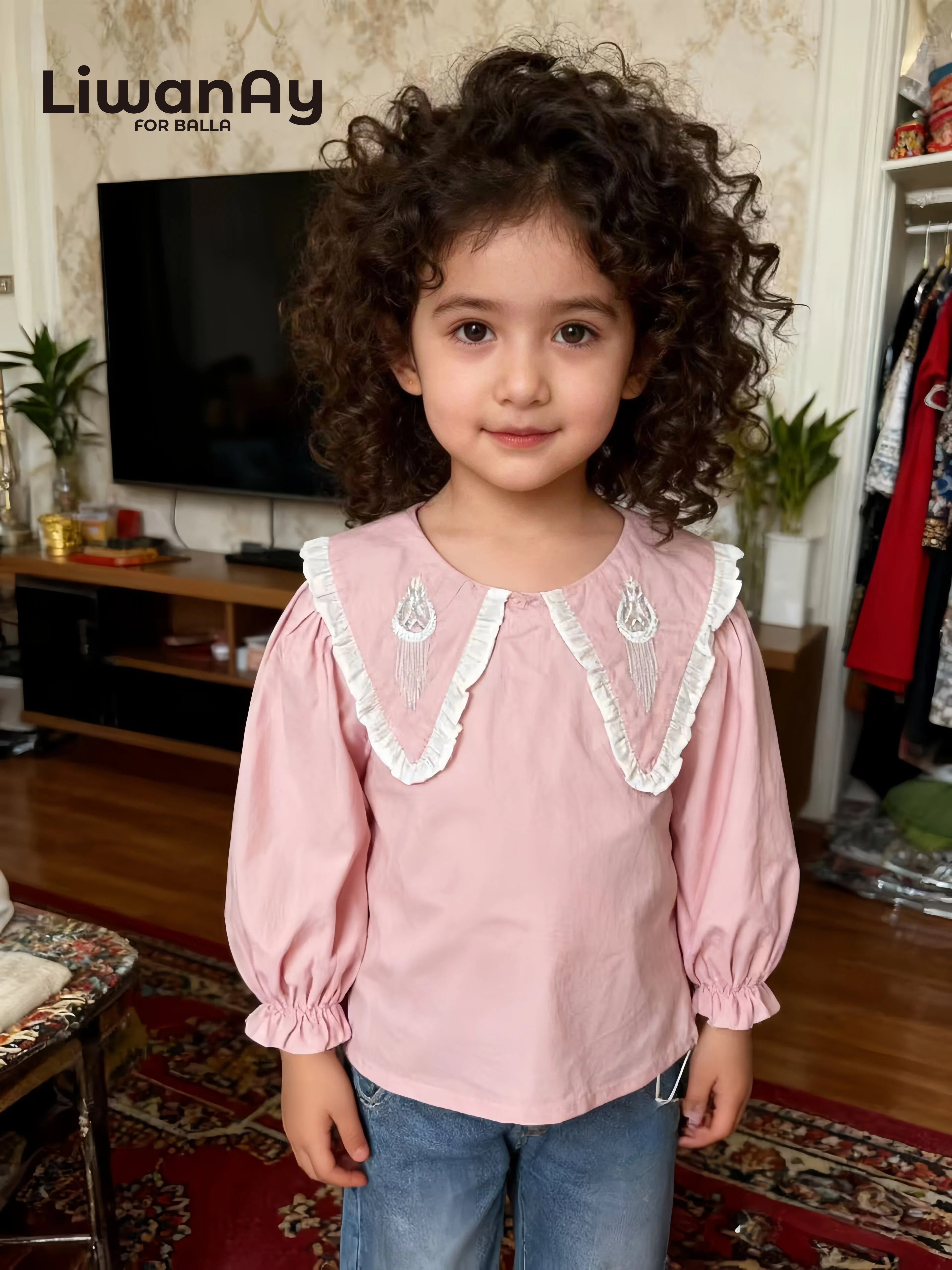 Embroidered Collar Blouse – Classic & Versatile