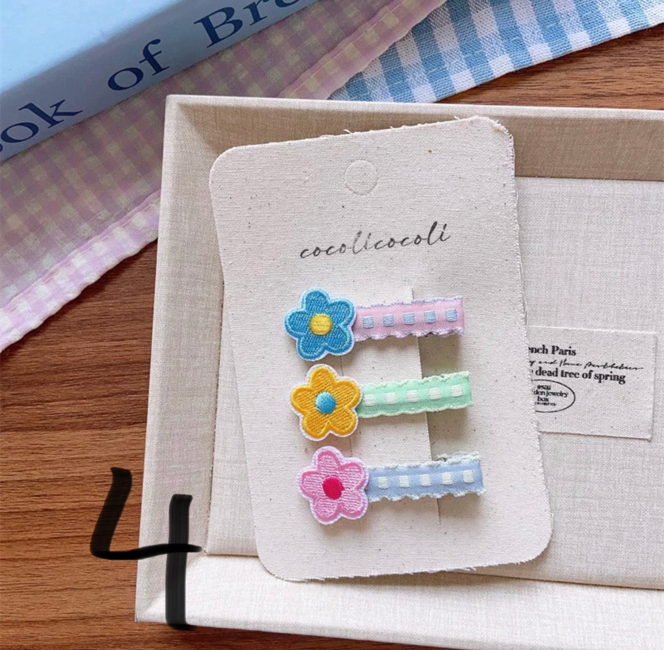 Sweet Korean-Style Fabric Hair Clips Set for Girls