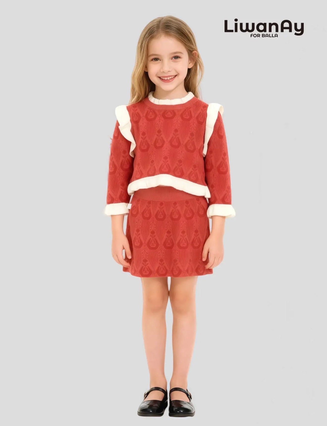 Atlas Knit Ruffle Dress – Red & Black Collection