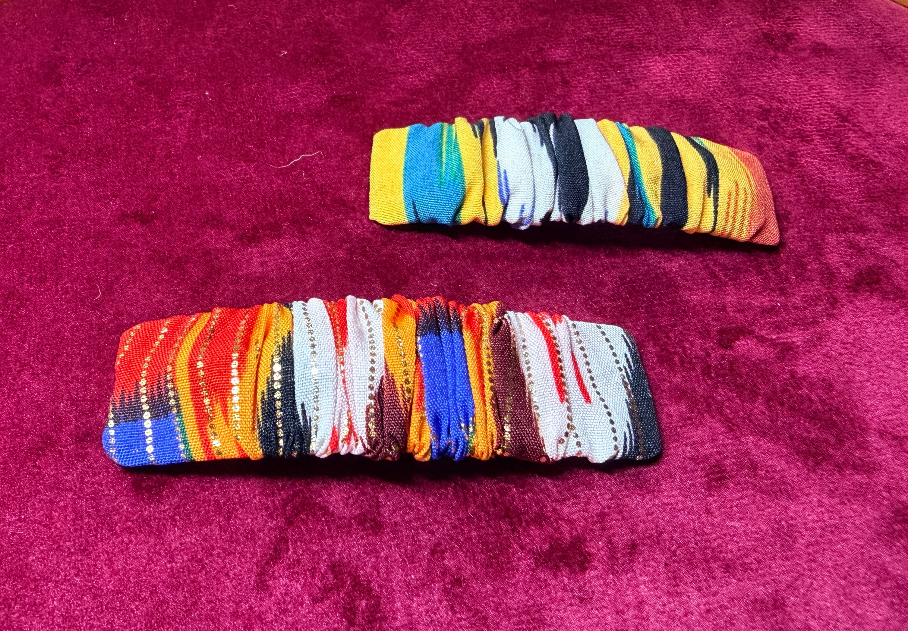 Handmade Atlas Ikat Hair Clips – Set of 2 (Random Colors)