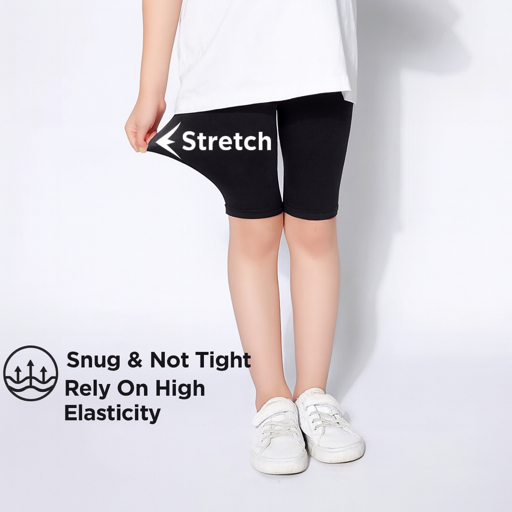 Kids Ice Silk Modal Stretch Shorts – Black
