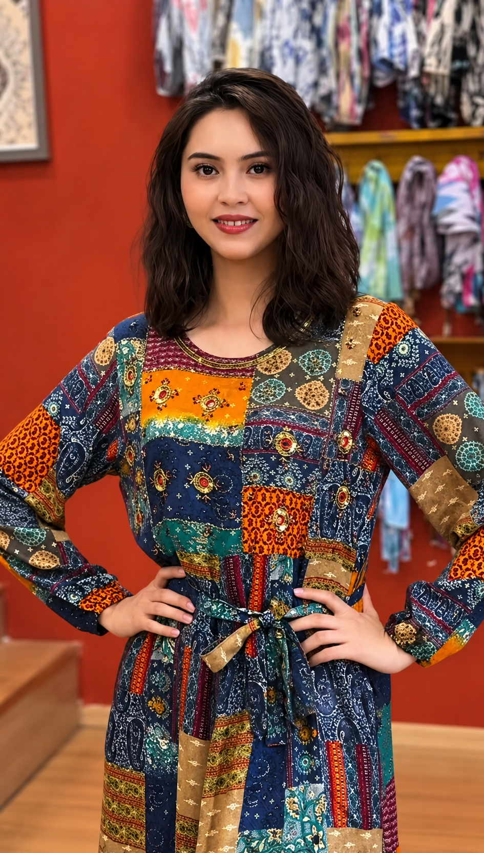 Patchwork Pearl Maxi Dress