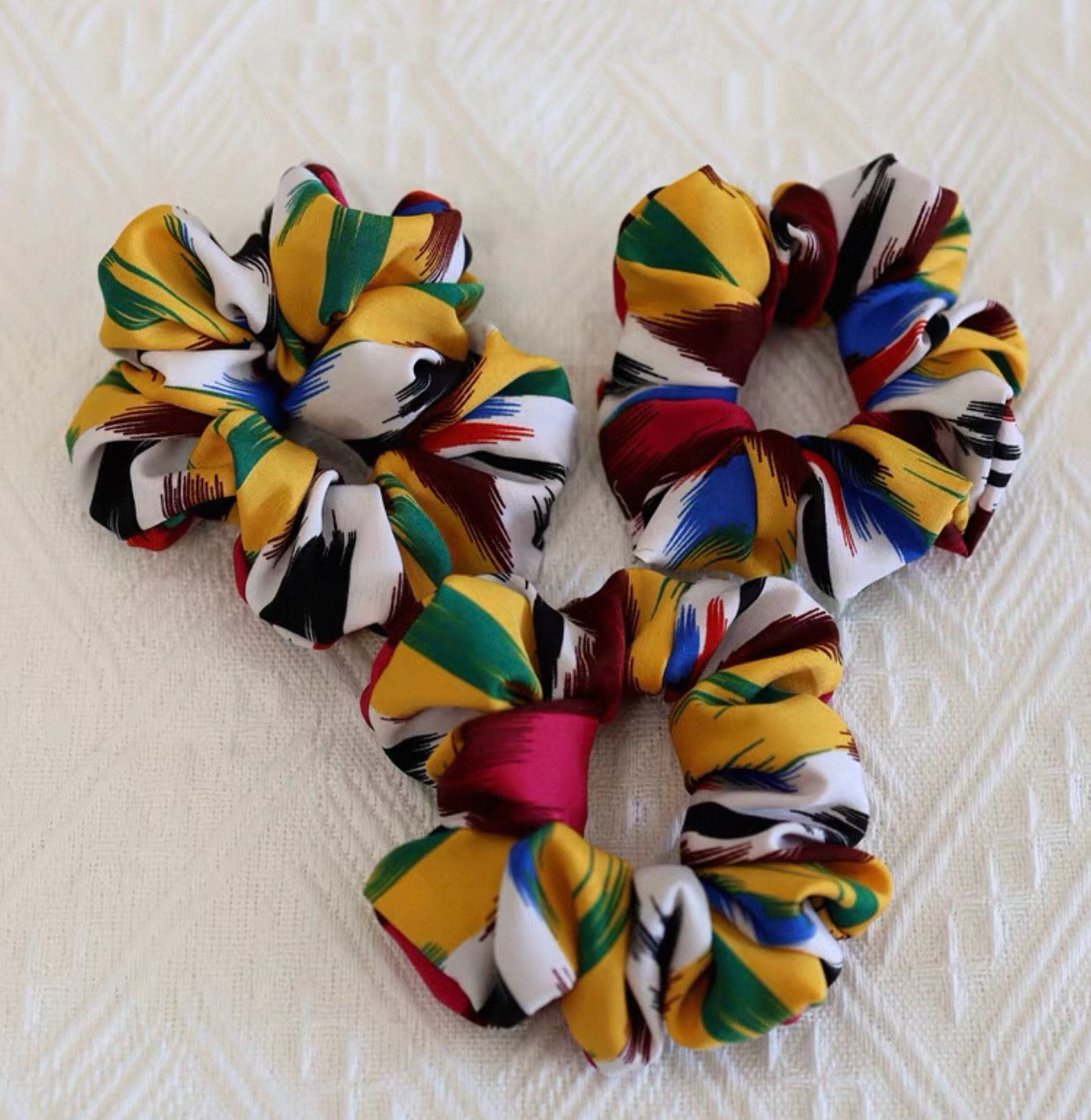 Atlas Pattern Cotton Scrunchie