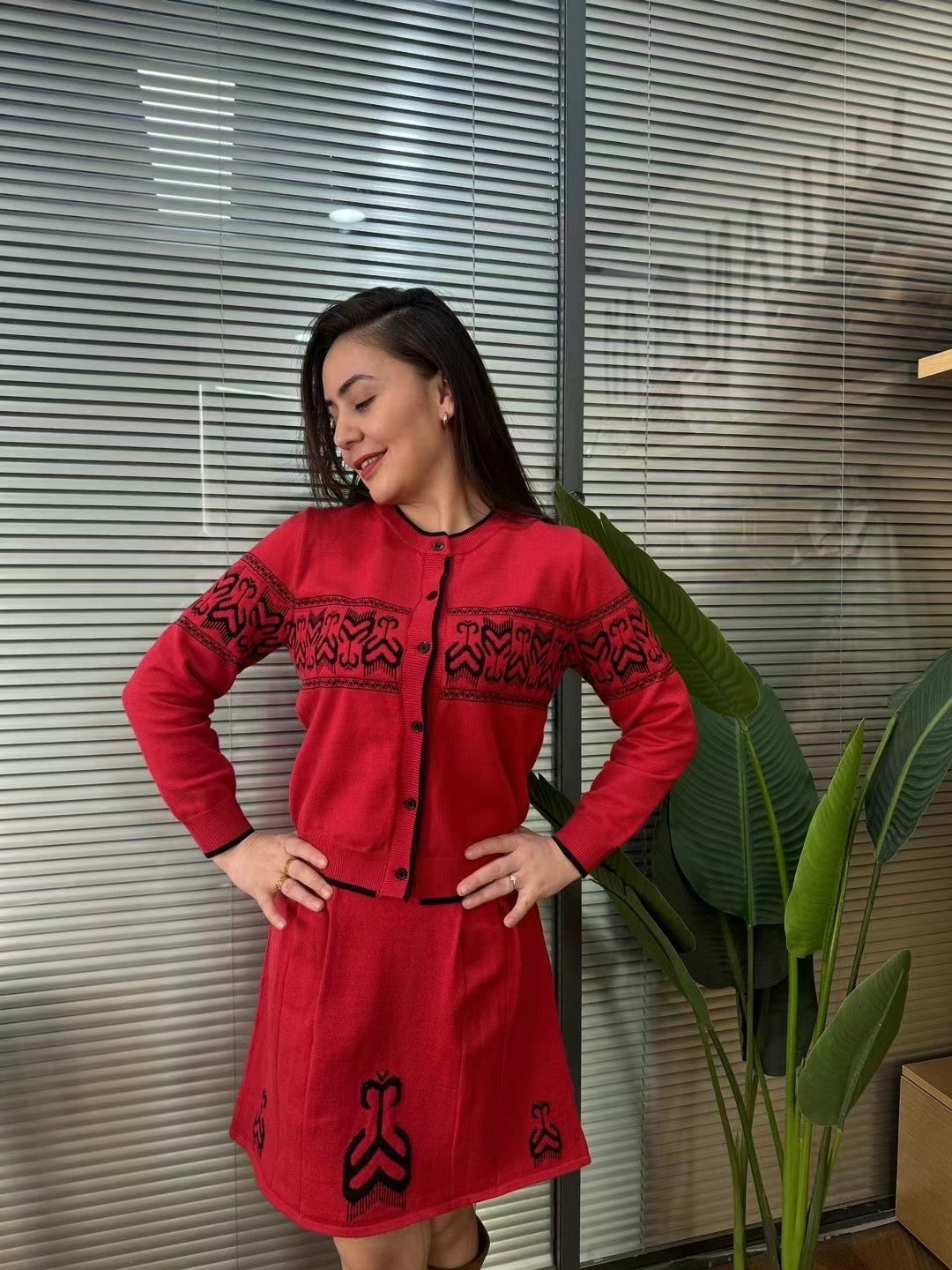 Elegant Knit Two-Piece Set – Free Size