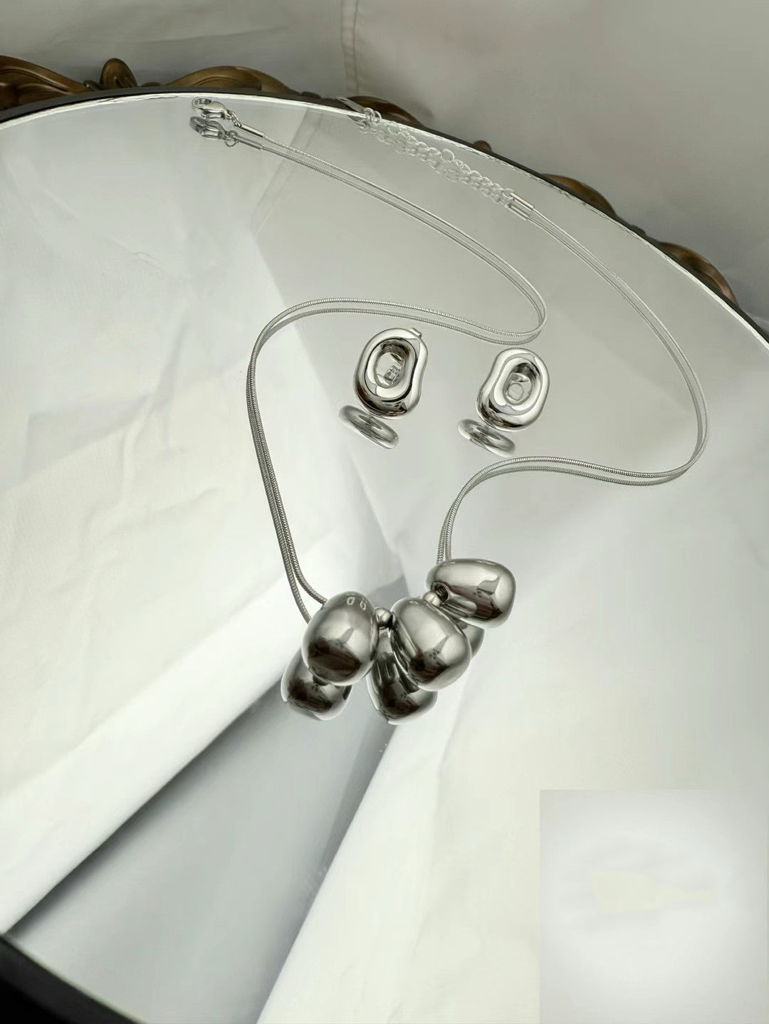 Stainless Steel Fringe Necklace – Statement Beaded Design(39)