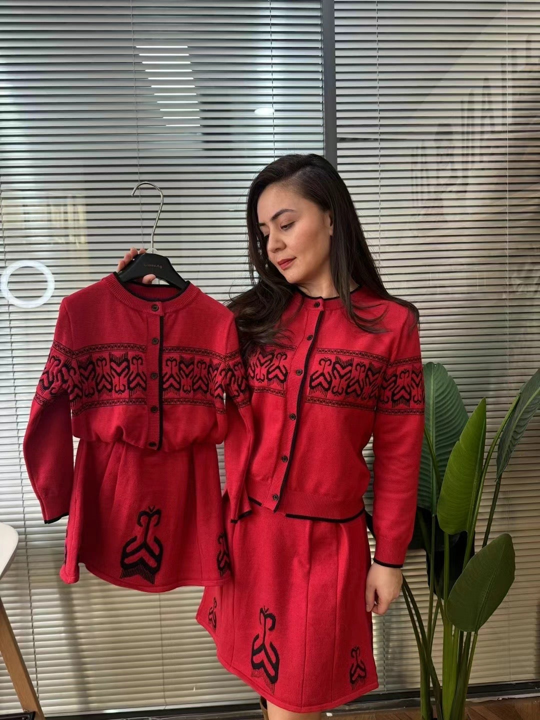 Elegant Knit Two-Piece Set – Free Size