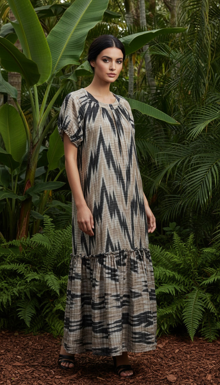 Hand-Dyed Magenta Maxi Dress –  (Fits ≤75 kg)