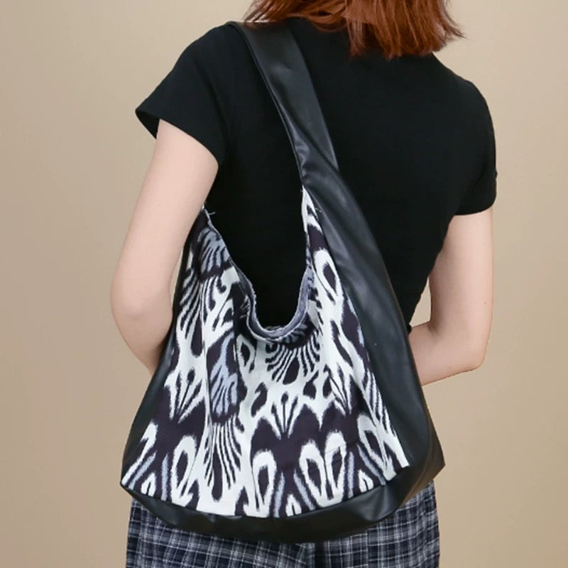 Ethnic Ikat Patchwork Shoulder Bag