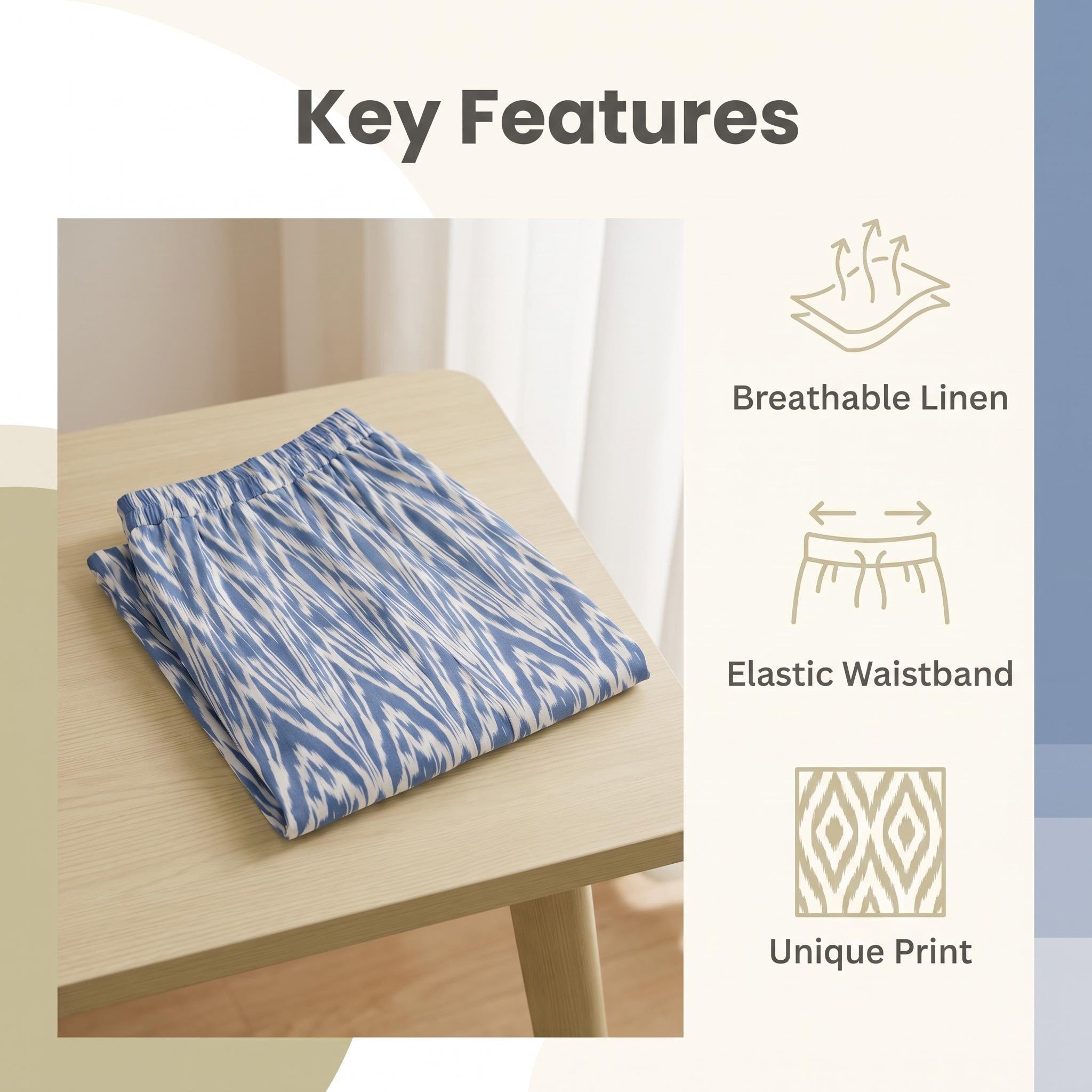 Women's Ikat Linen Maxi Skirt – 100% Linen Heritage A-Line Skirt(One Size)