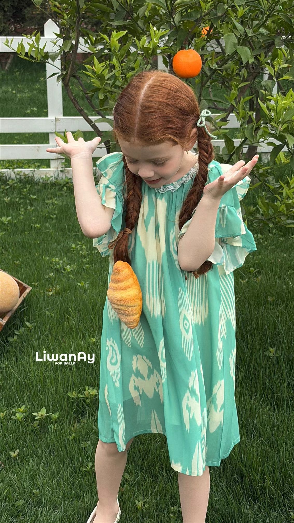 Mint Green Flutter Sleeve Ikat Dress – Liwanay Kids