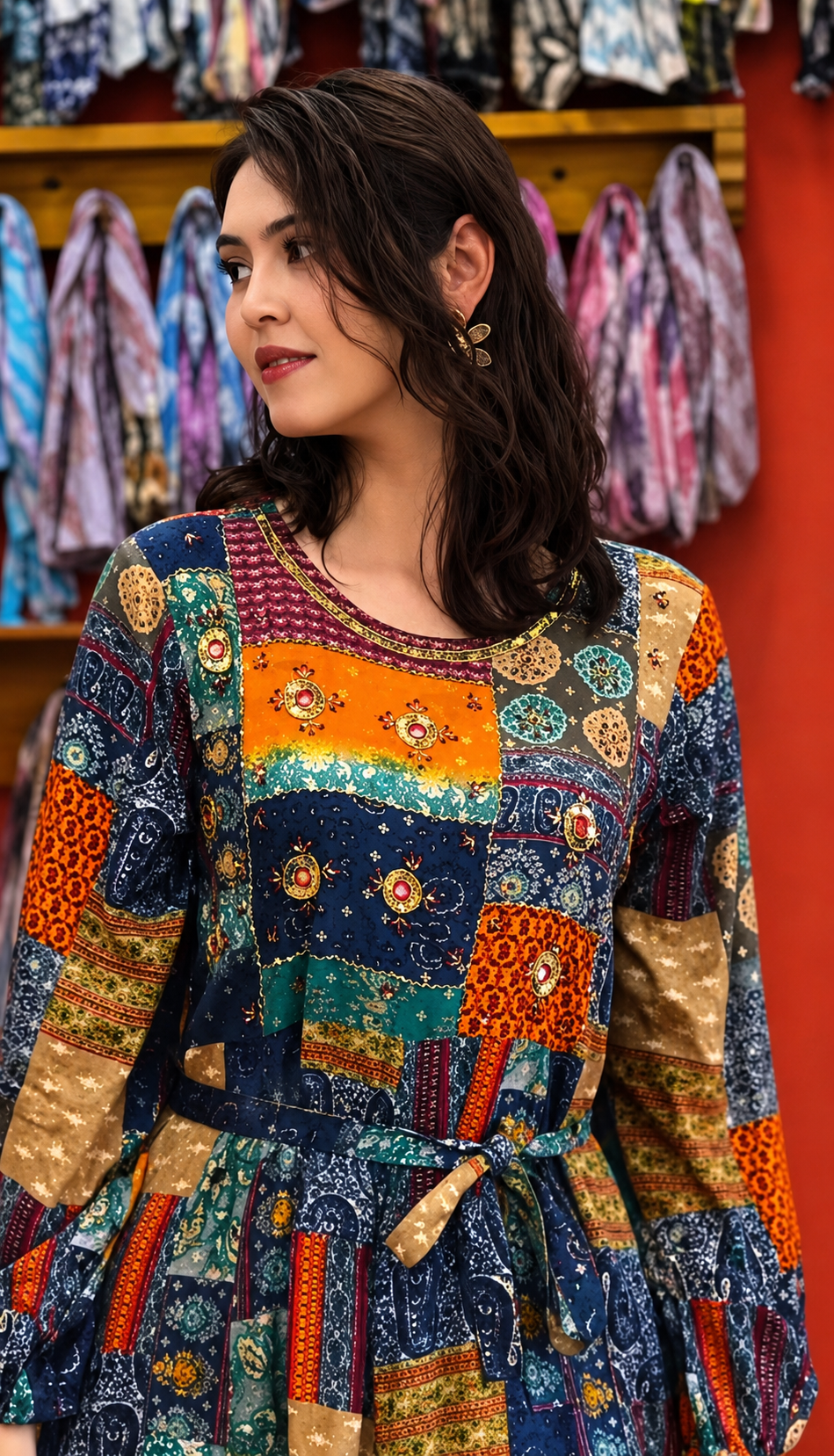 Patchwork Pearl Maxi Dress