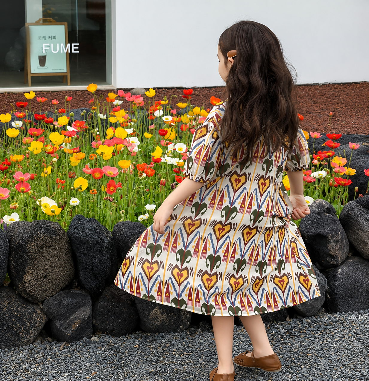 Vintage Ikat Puff Sleeve Dress – LiwanAy Girls