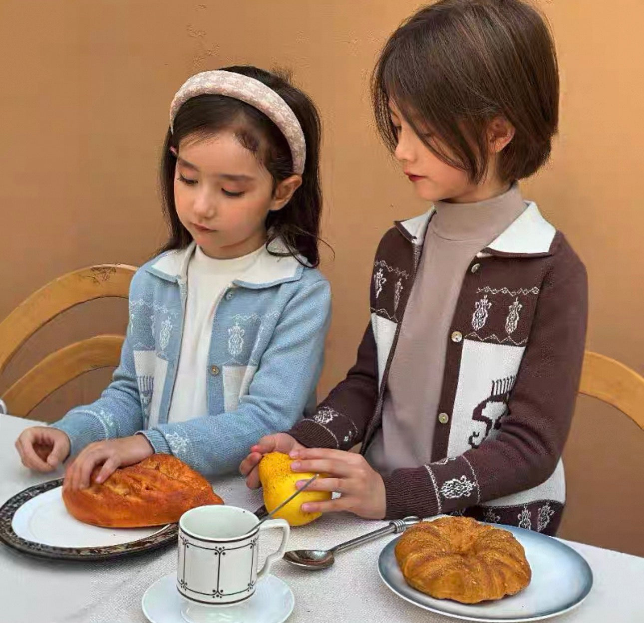 Blue Etlas Style Ethnic Knit Cardigan Jacket – Lightweight Spring/Fall Outerwear