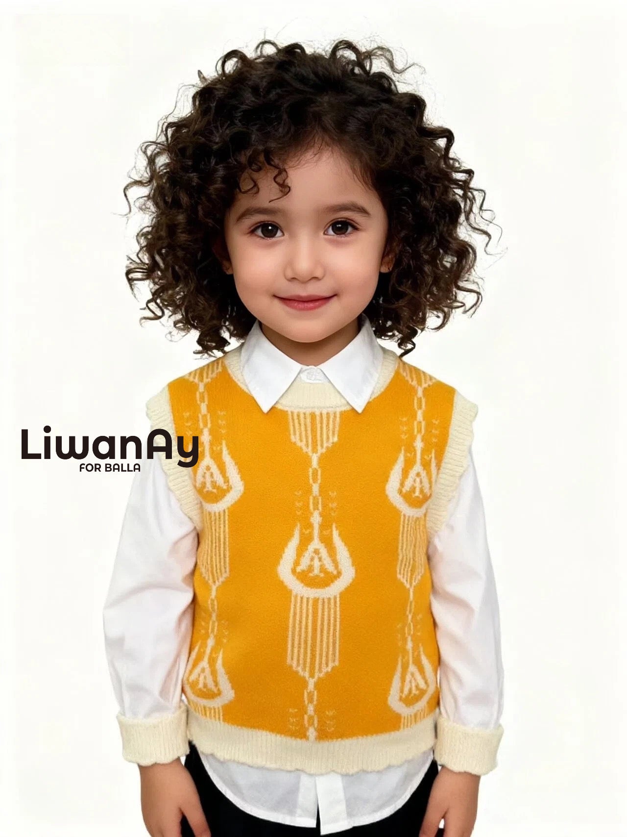 Yellow Ikat Knit Vest — Family Matching Edition