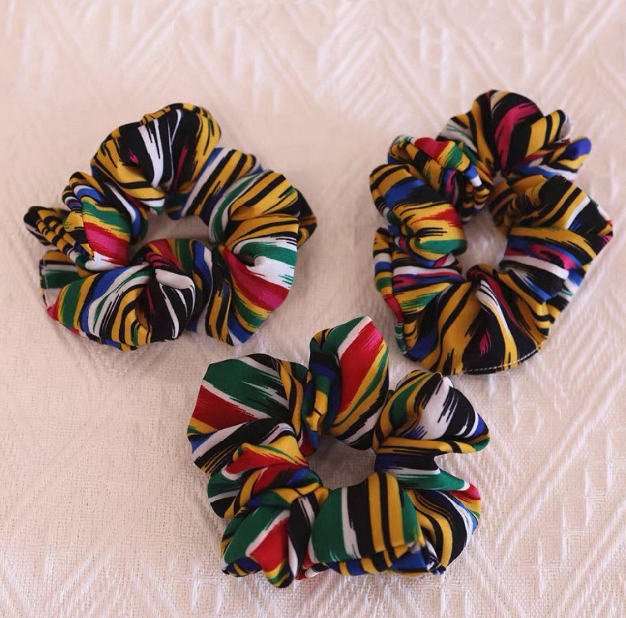 Atlas Pattern Cotton Scrunchie
