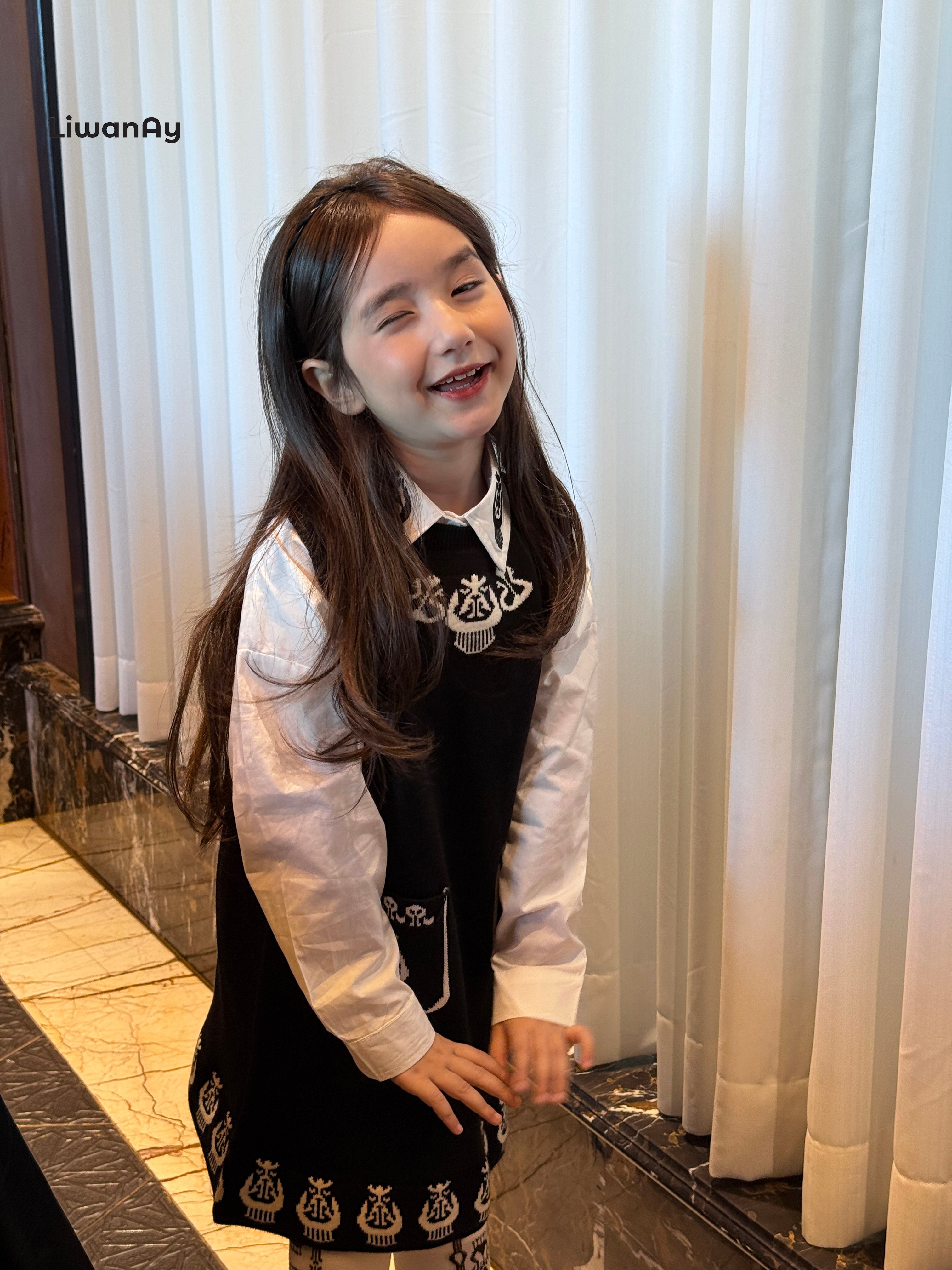 Atlas Knit Dress – Cultural Pattern Black