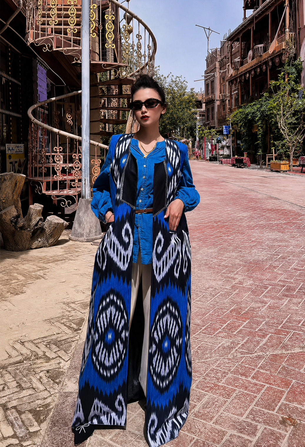 Azure Atlas Long Duster Vest