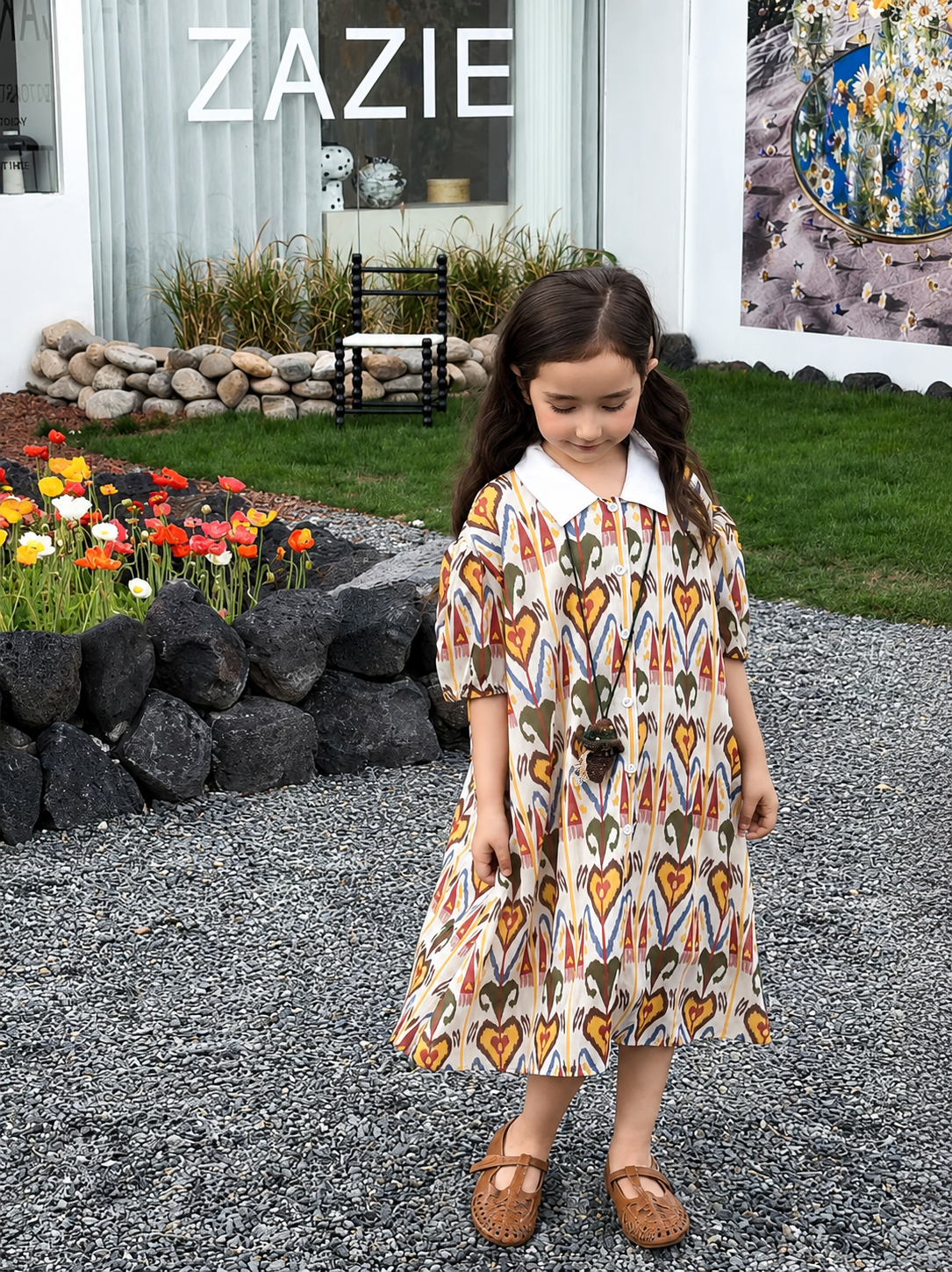 Vintage Ikat Puff Sleeve Dress – LiwanAy Girls