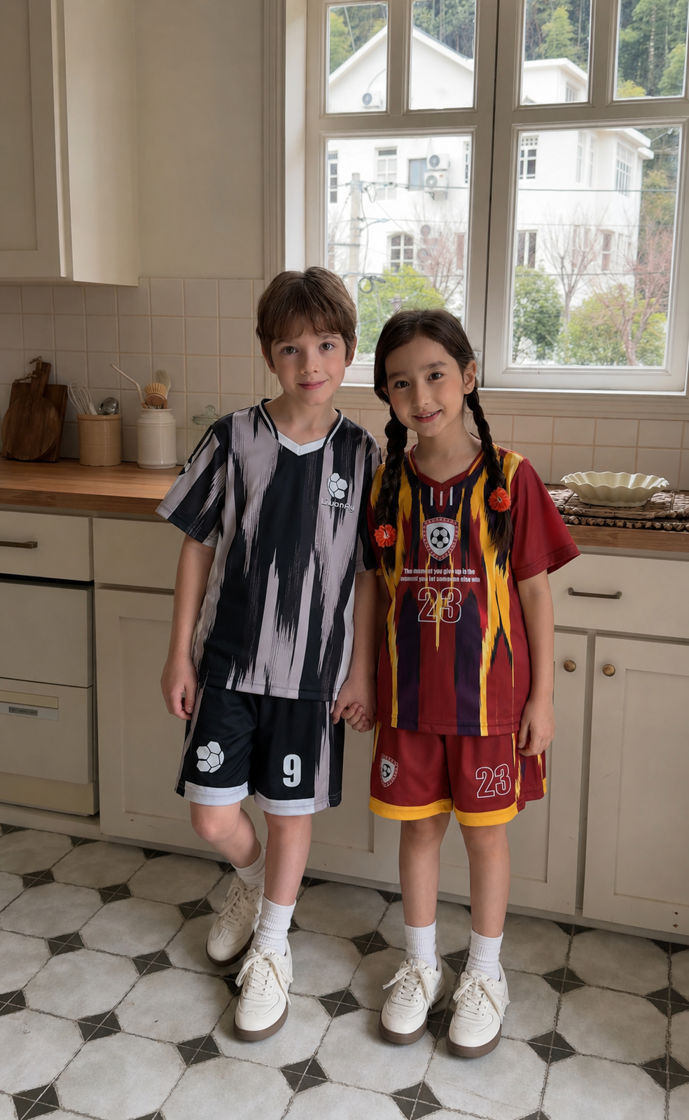 Kids Soccer Jersey Set – Black Athletic Outfit (Unisex)