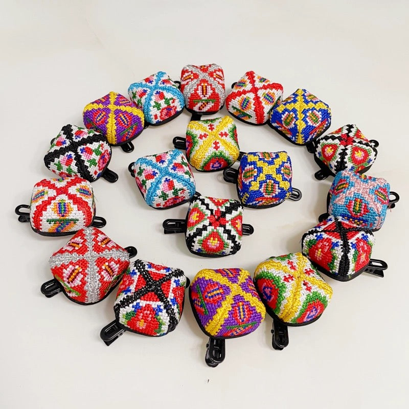 Handcrafted Ethnic Embroidered Hair Clip – Random 2 of them