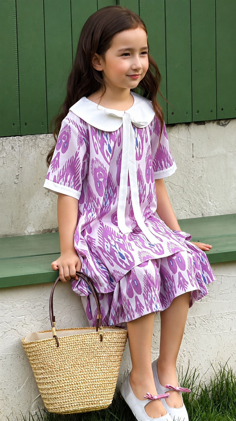 Summer Essential Cotton Ikat Dress – Lavender Edition