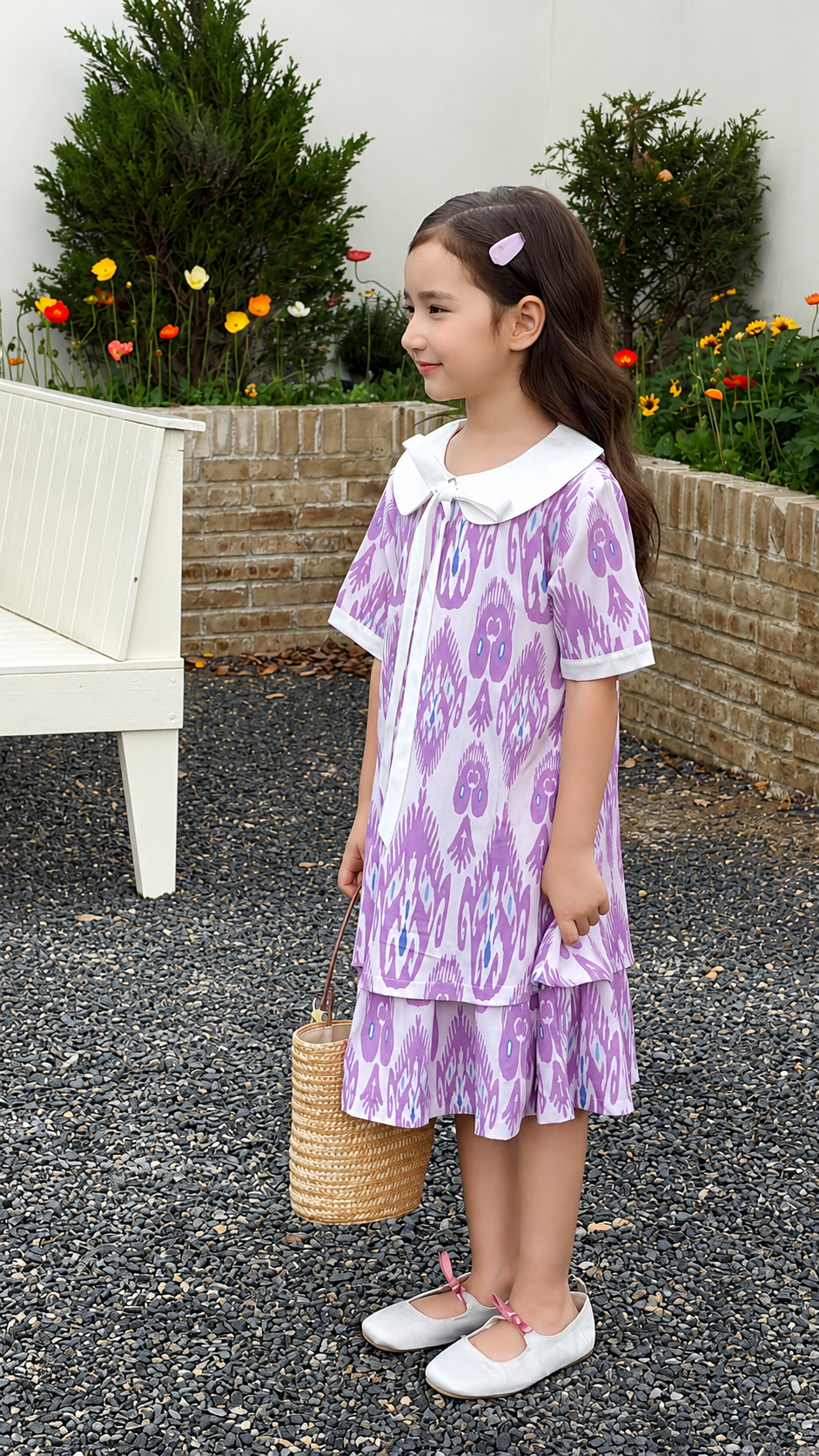 Summer Essential Cotton Ikat Dress – Lavender Edition