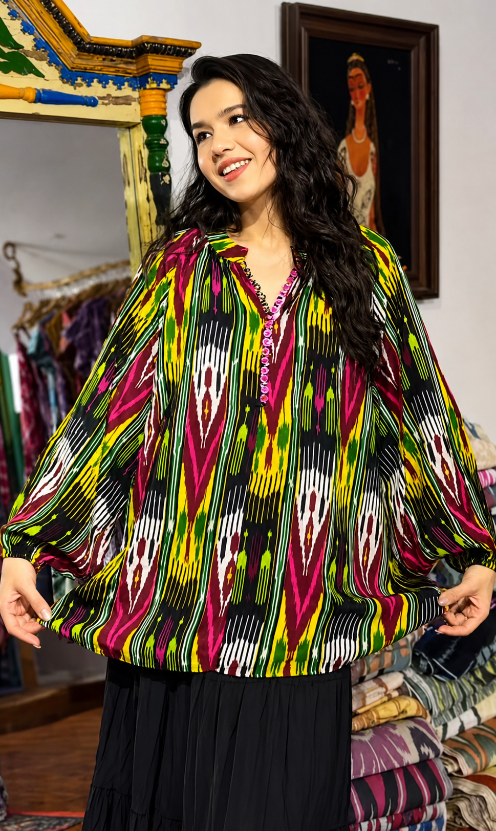 Garden Atlas Silk Blend Blouse