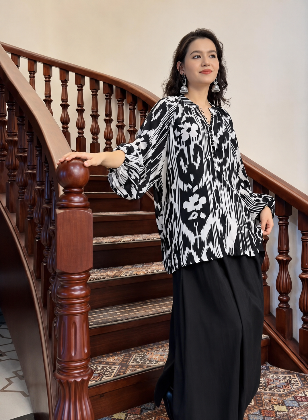 Midnight Atlas Silk Blend Blouse