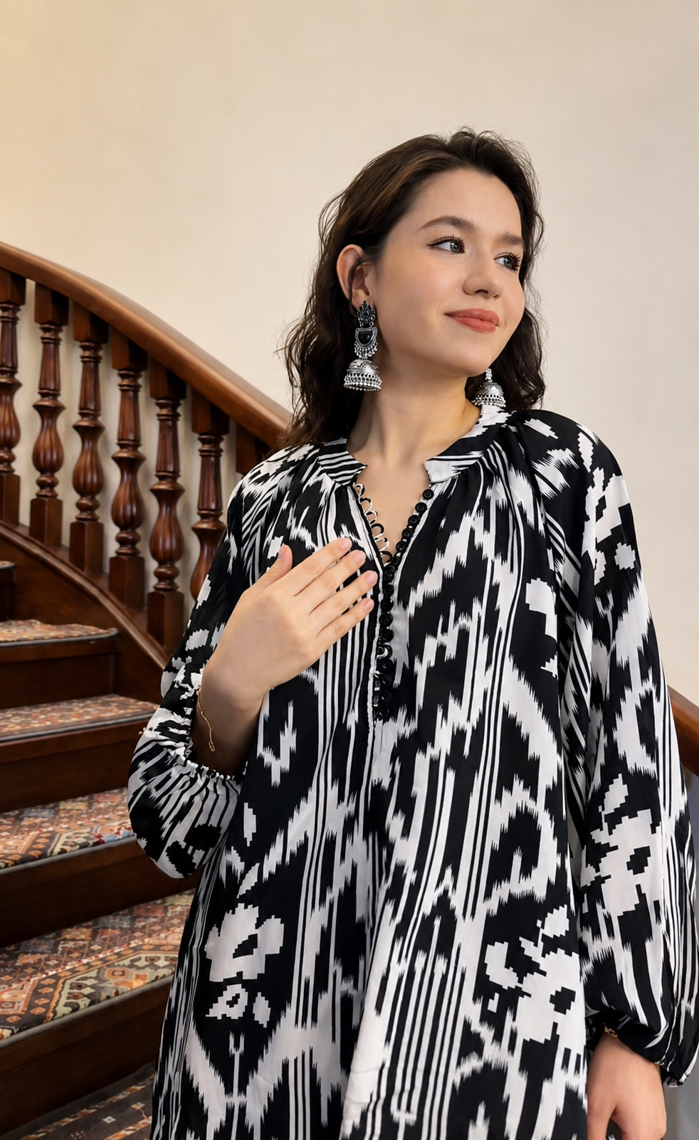 Midnight Atlas Silk Blend Blouse