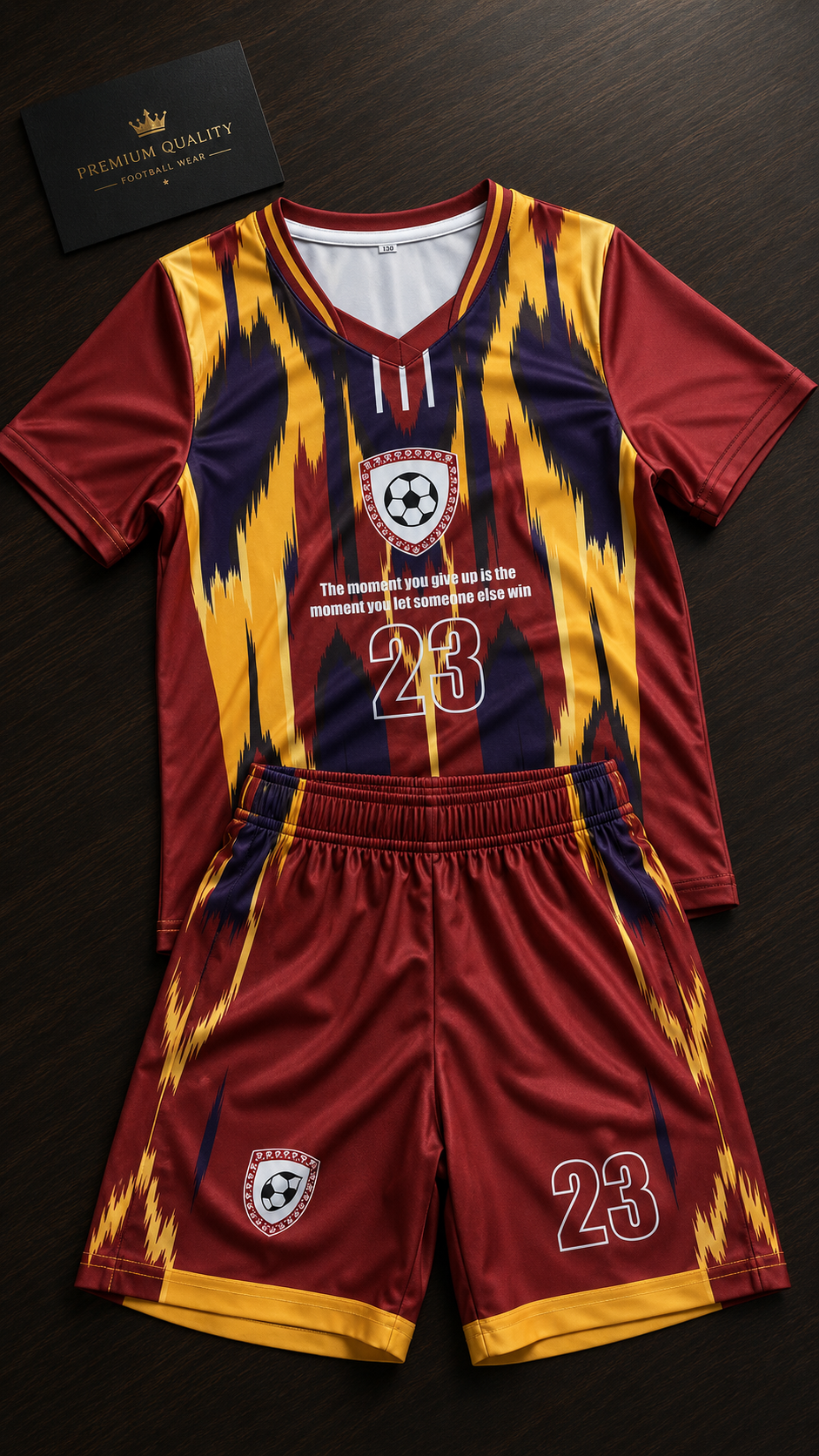 Kids Soccer Jersey Set – Burgundy Athletic Outfit (Unisex)