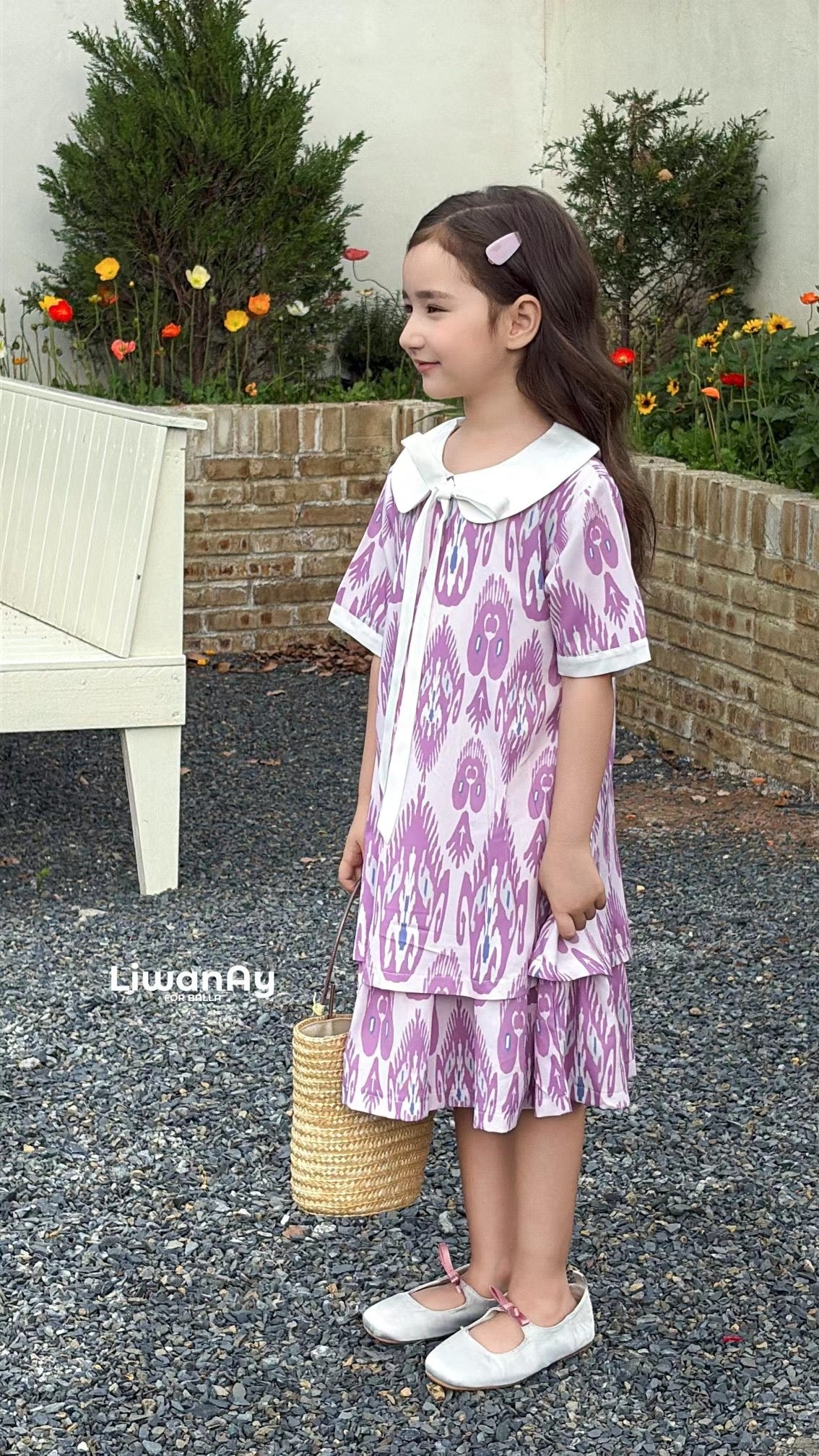 Summer Essential Cotton Ikat Dress – Lavender Edition