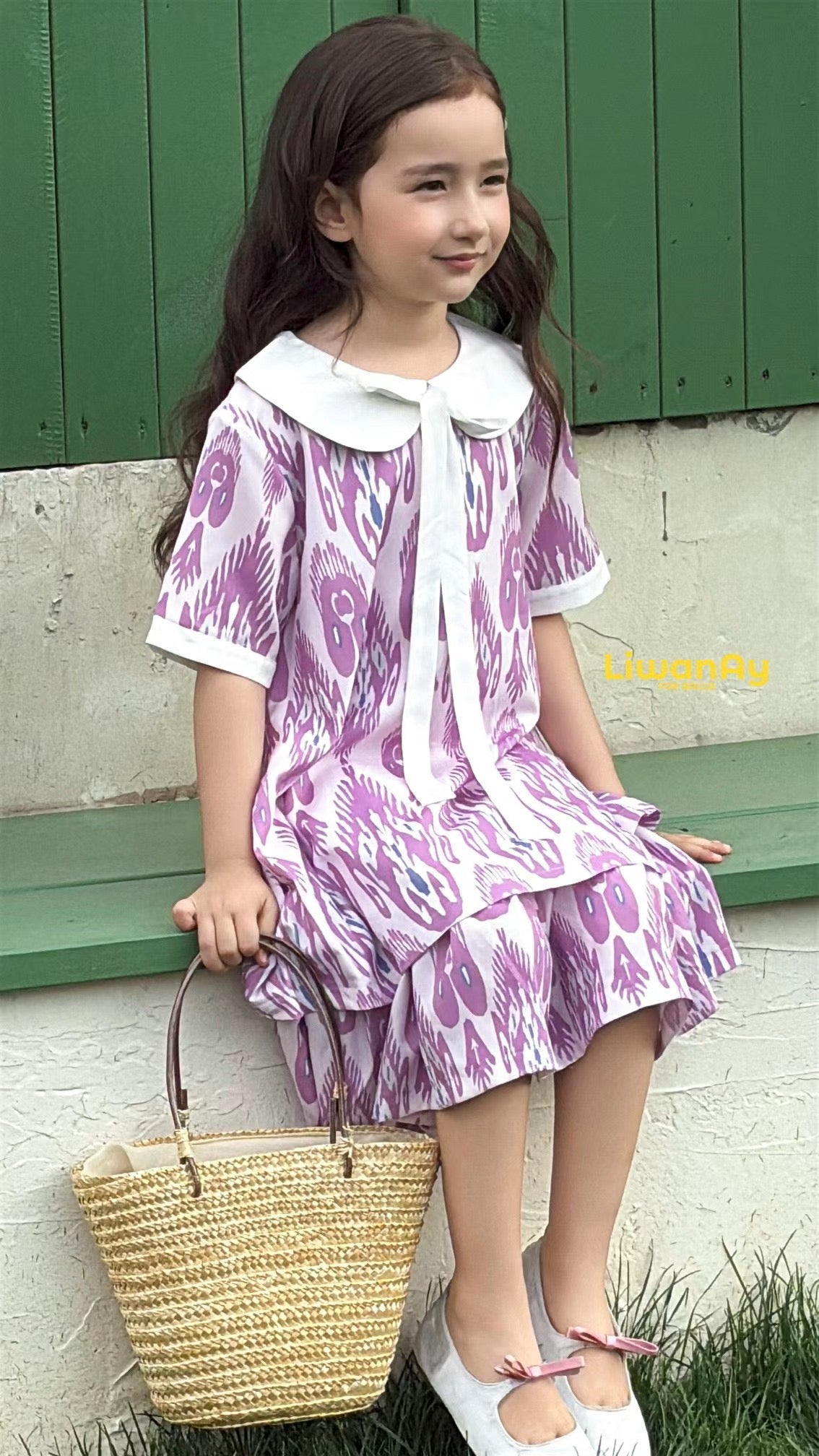 Summer Essential Cotton Ikat Dress – Lavender Edition