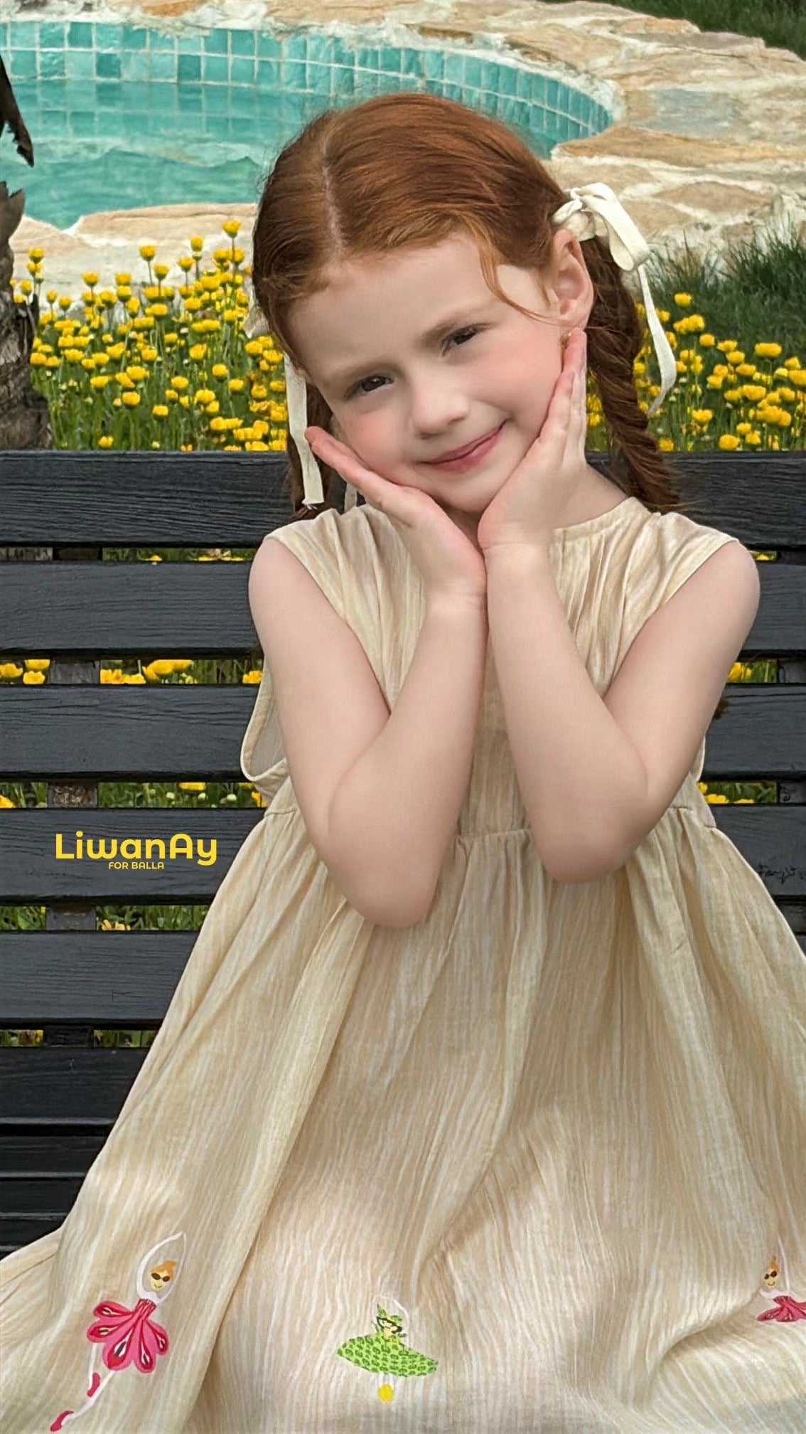 Limited Edition Cotton Princess Dress – Sky Blue / Ivory