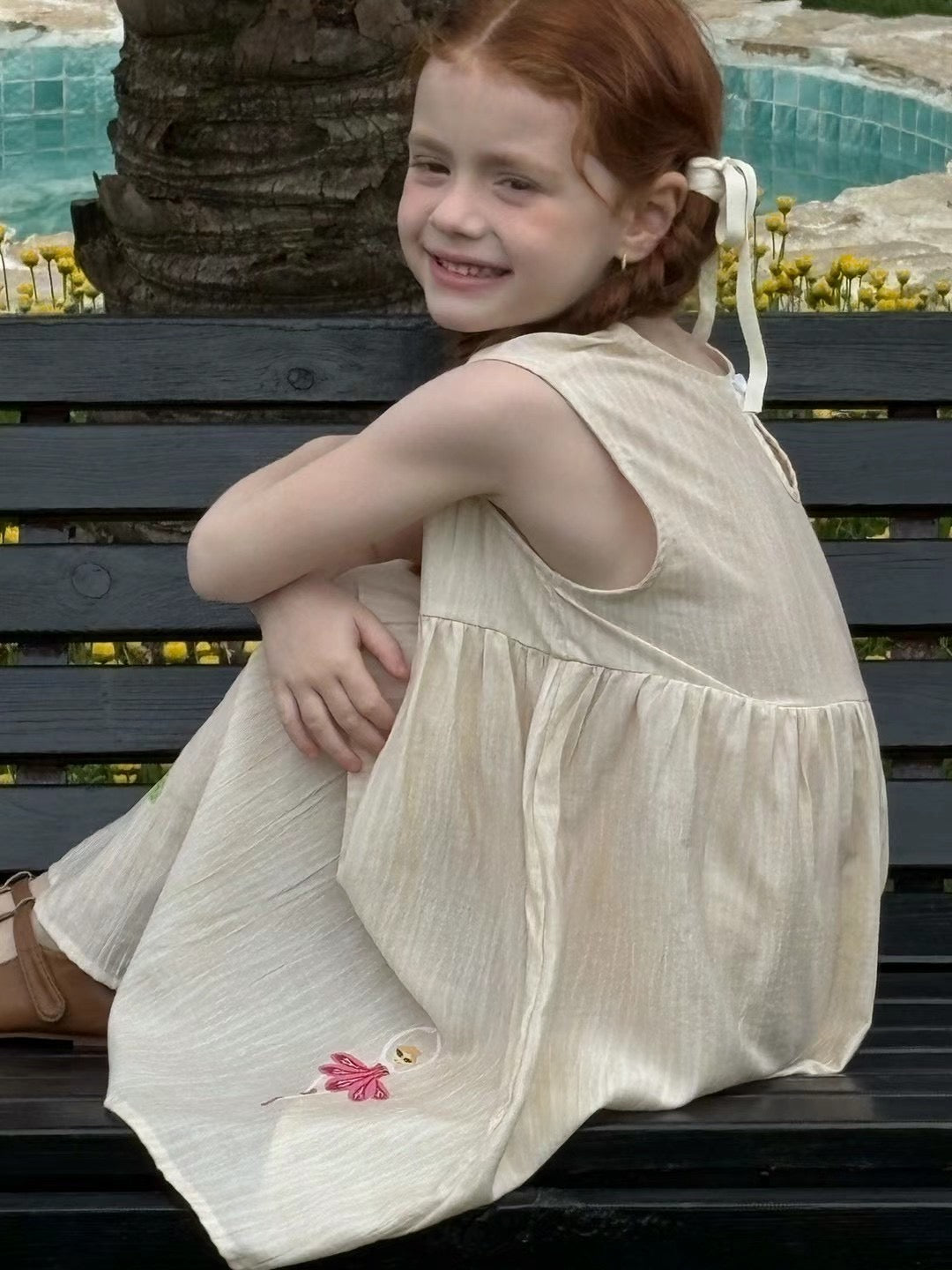 Limited Edition Cotton Princess Dress – Sky Blue / Ivory