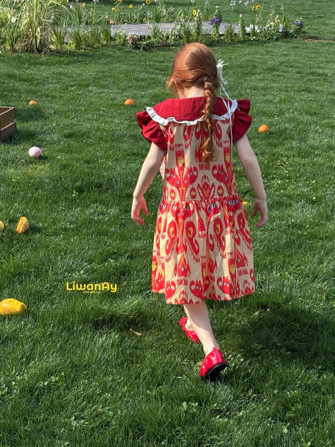 Holiday Celebration Dress – Premium Cotton with Heart Embroidery