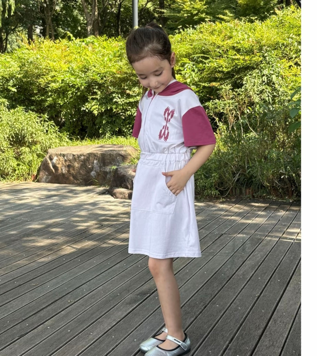 Sporty Hooded Dress with Ikat Embroidery | Liwanay Active Series