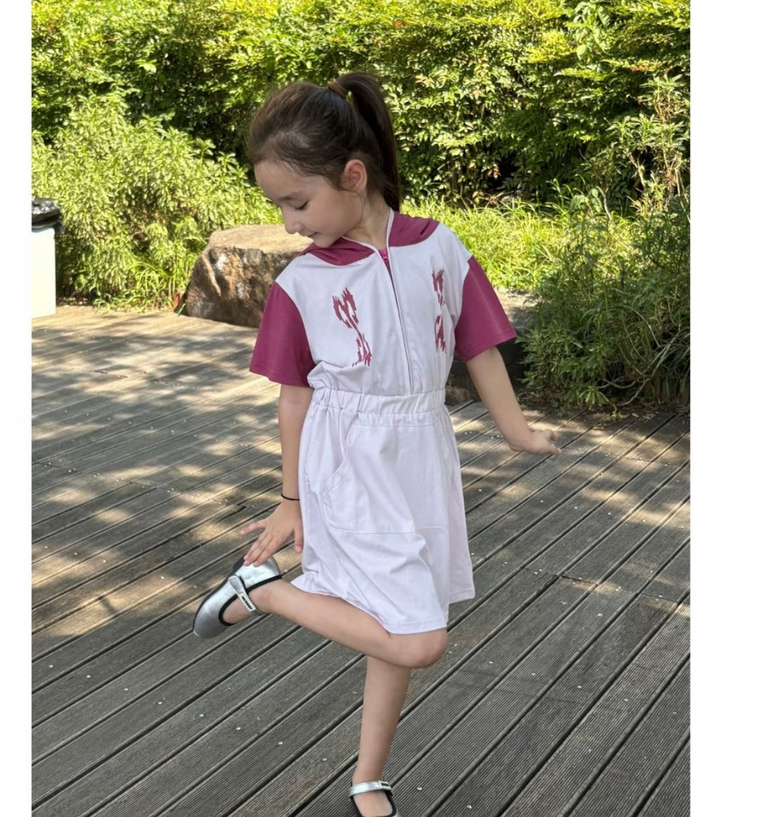 Sporty Hooded Dress with Ikat Embroidery | Liwanay Active Series